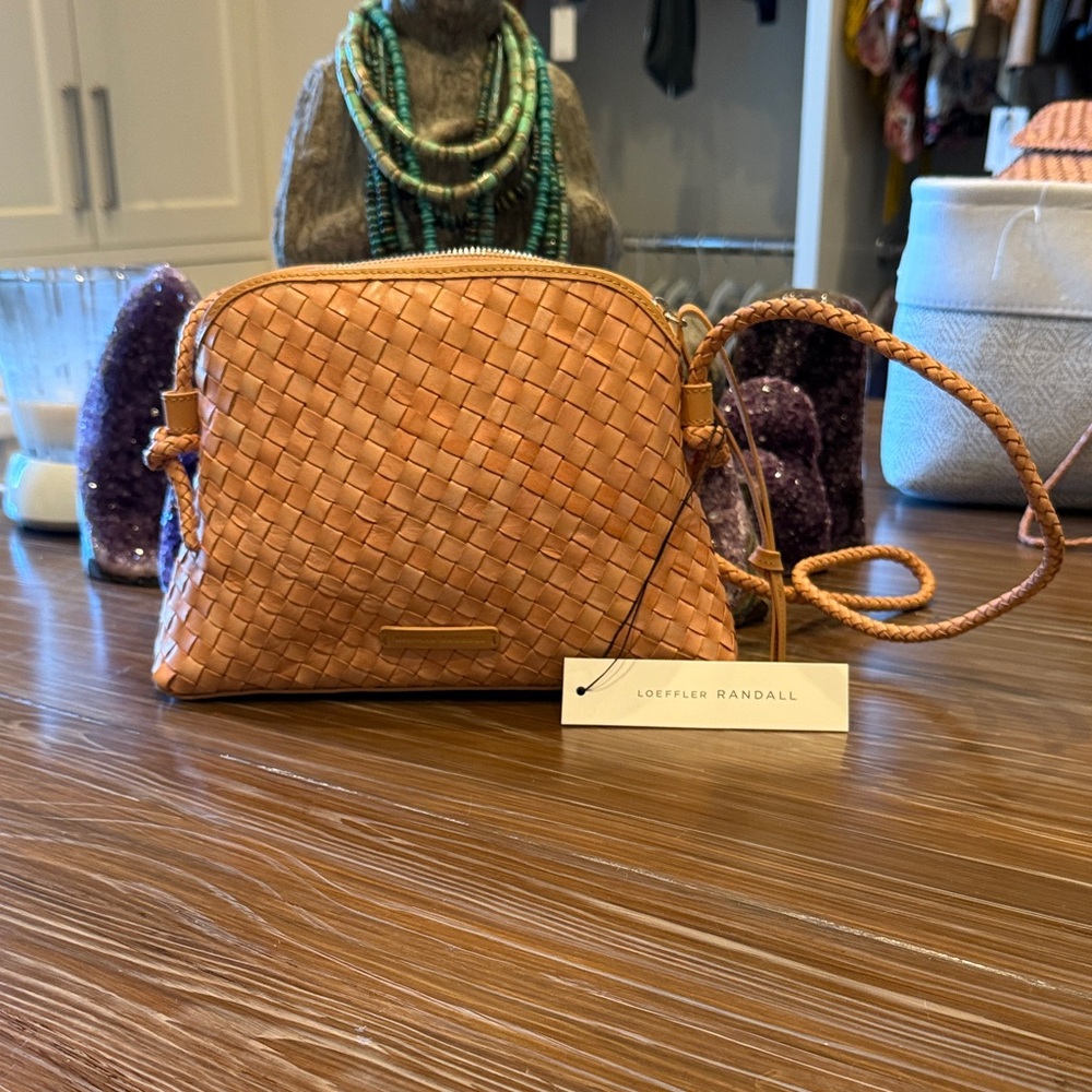 Loeffler Randall Tan Woven Crossbody Bag